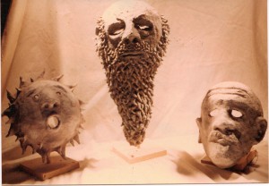 3 paper mache masks