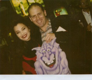 Tom and Fran Drescher with Happy Creature Large Backpack